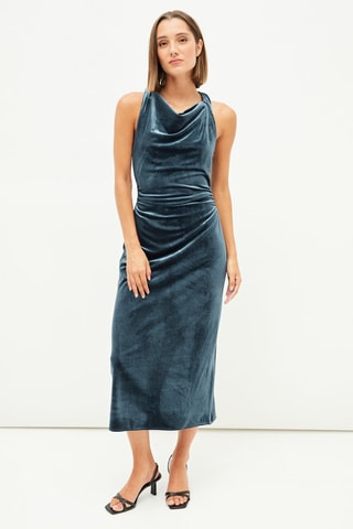 Midi-jurk - Petrolblauw