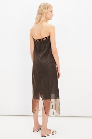 Strapless Jurk - Bruin