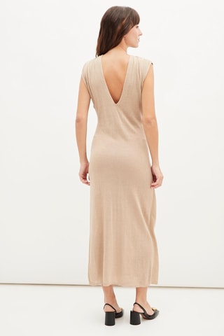 Lange Linnen Jurk - Beige