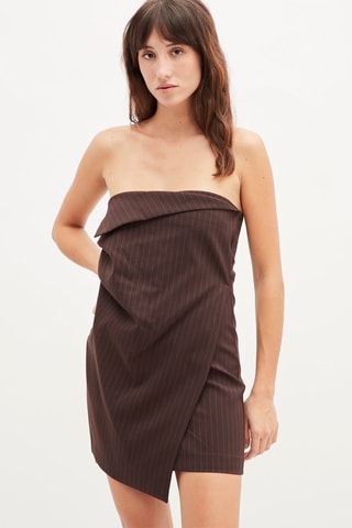 Strapless Jurk - Bruin