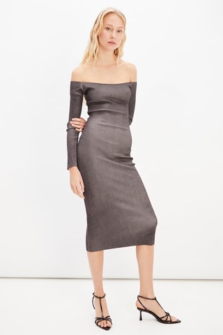 Nauwaansluitende Jurk - Grijs