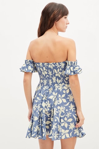 Jurk met Ruches - Blauw