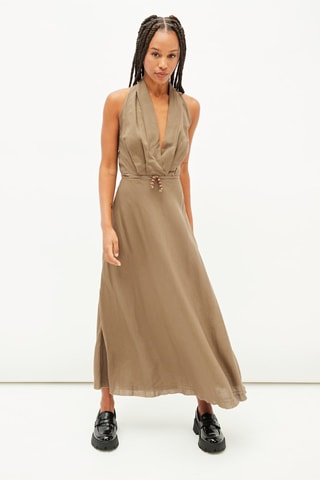 Midi-jurk - Kaki