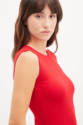 Nauwaansluitende Mouwloze Jurk- Rood