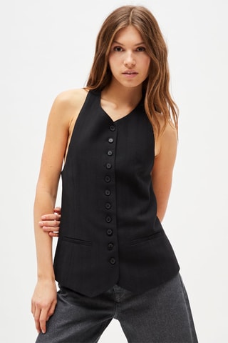 Mouwloze Colbert - Zwart
