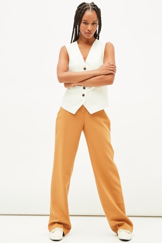 Mouwloze Linnen Colbert - Wit