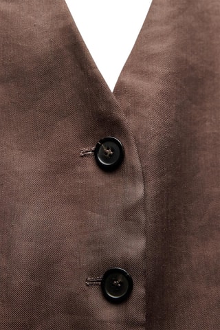 Linnen Gilet Bruin