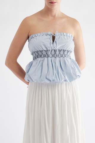 Strapless Top - Blauw 