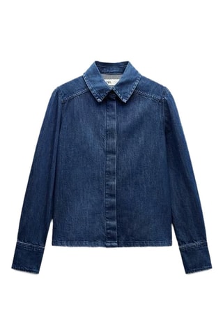 Spijkerblouse Slim Fit - Indigoblauw