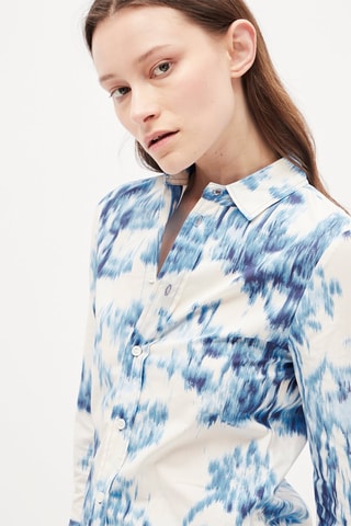 Blouse Ecru en Marineblauw