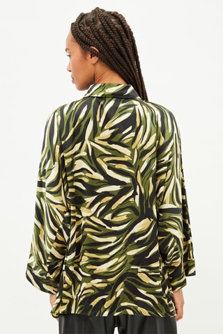 Oversized Blouse - Groen en Ecru