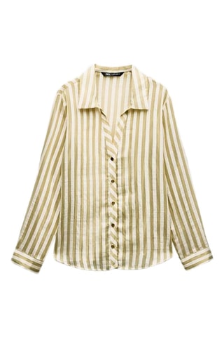 Blouse - Wit en Kaki