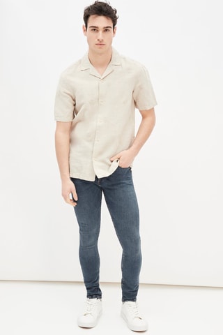 Linnen Overhemd Regular Fit Model Beige