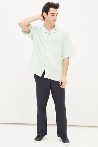 Overhemd Regular Fit Model Groen en Hemelsblauw