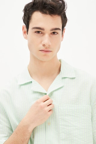 Overhemd Regular Fit Model Groen en Hemelsblauw