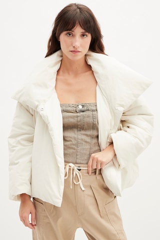 Gewatteerde Jas - Ecru