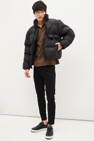 Gewatteerde Jas - Zwart