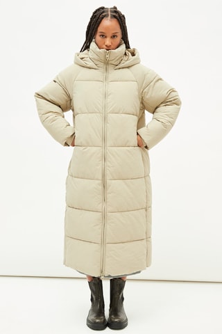 Gewatteerde Jas met Capuchon - Beige