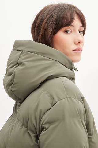Gewatteerde jas met capuchon - Kaki