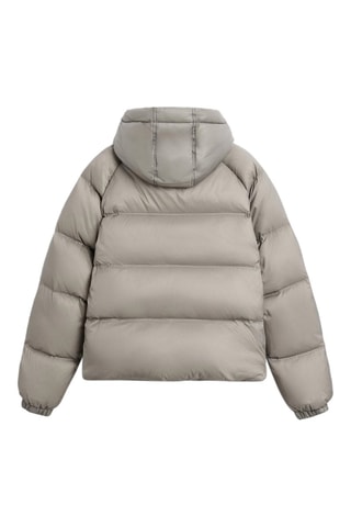 Gewatteerde jas met capuchon - Grijs