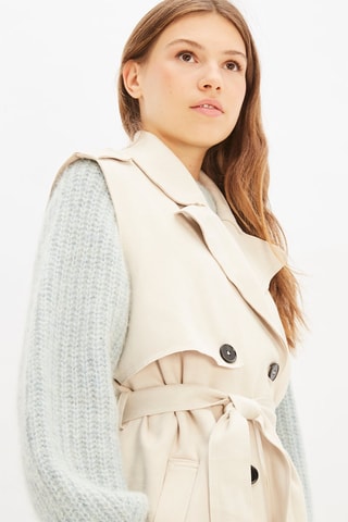 Mouwloze Trenchcoat - Ecru