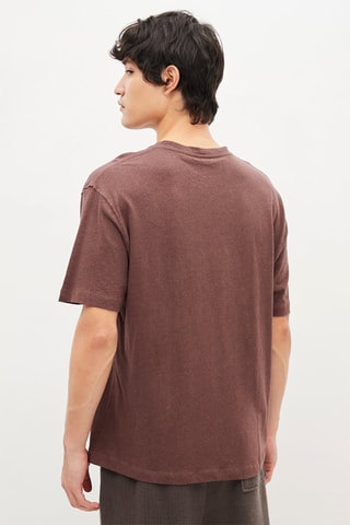 Linnen T-shirt - Bruin