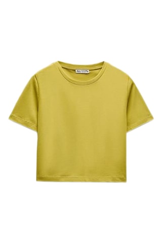 Cropped T-shirt - Geel