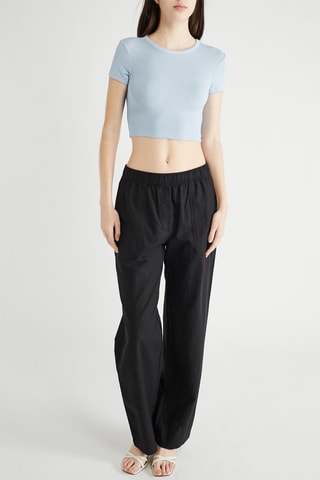 T-shirt cropped - Lichtgrijs