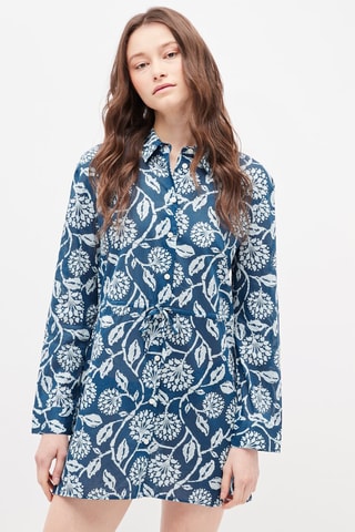 Lange Blouse Blauw en Wit