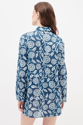 Lange Blouse Blauw en Wit