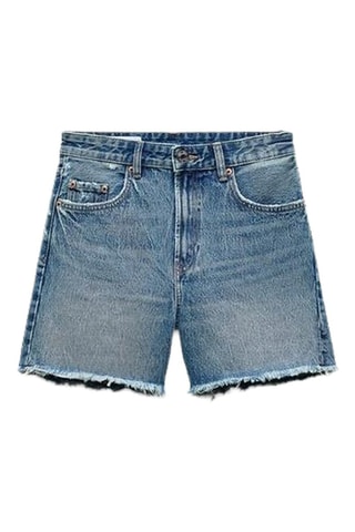 Spijkershort straight fit - Kobaltblauw