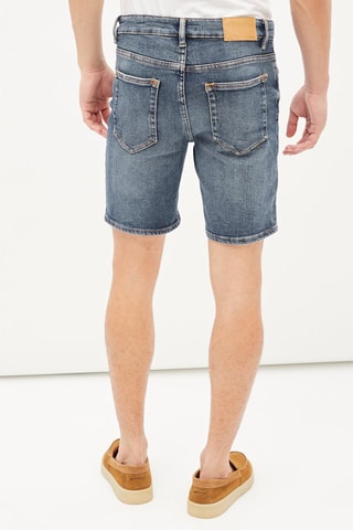Spijkerbermuda - Blauw