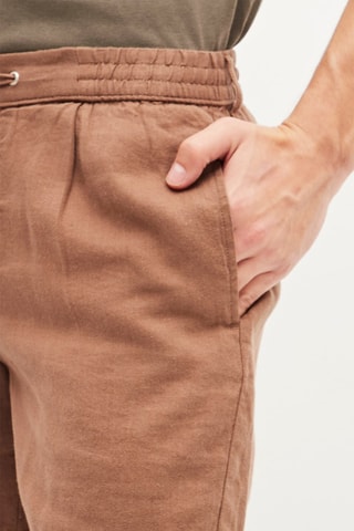 Linnen Bermuda - Bruin