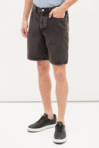 Spijkerbermuda - Zwart