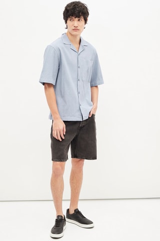 Spijkerbermuda - Zwart