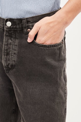 Spijkerbermuda - Zwart