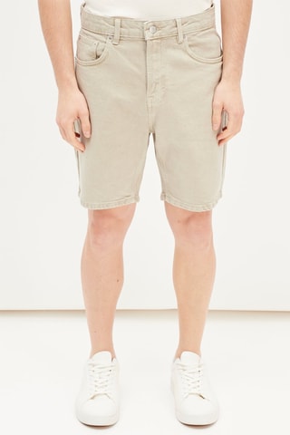 Spijkerbermuda Grijs