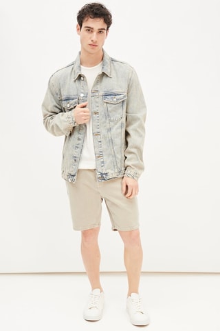 Spijkerbermuda Grijs