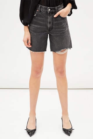 Spijkerbermuda Relaxed - Donkergrijs