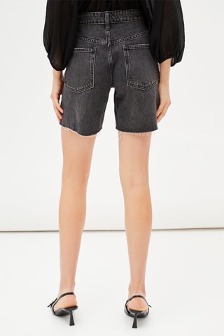 Spijkerbermuda Relaxed - Donkergrijs