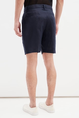 Linnen Bermuda Marineblauw