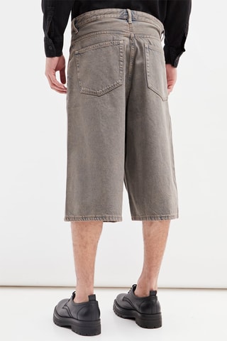 Spijkerbermuda - Grijs