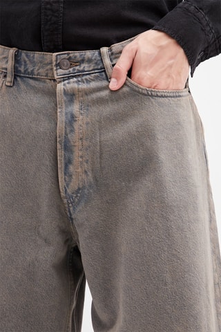 Spijkerbermuda - Grijs