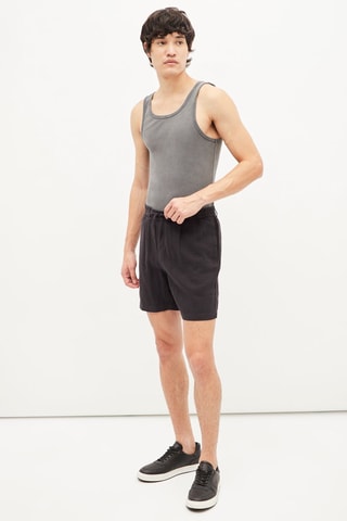 Linnen Bermuda - Zwart