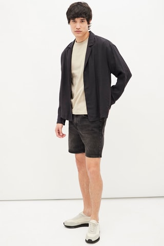Spijkerbermuda - Zwart