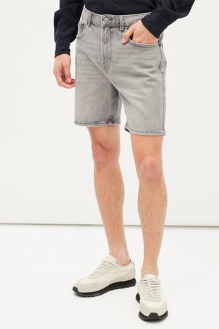 Spijkerbermuda - Grijs
