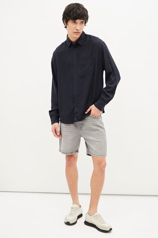 Spijkerbermuda - Grijs