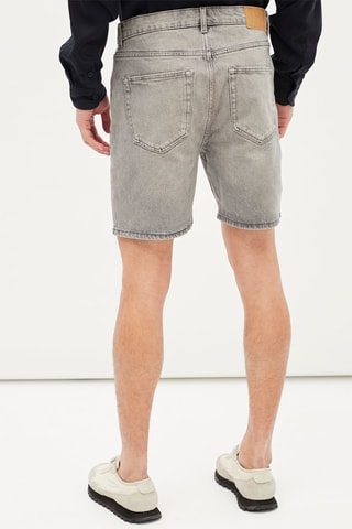 Spijkerbermuda - Grijs