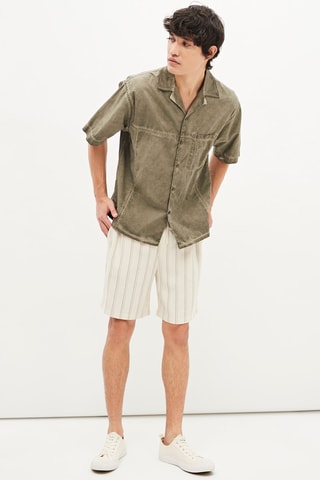 Linnen Bermuda - Beige