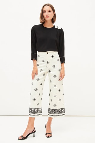 Driekwart Broek - Wit en Zwart